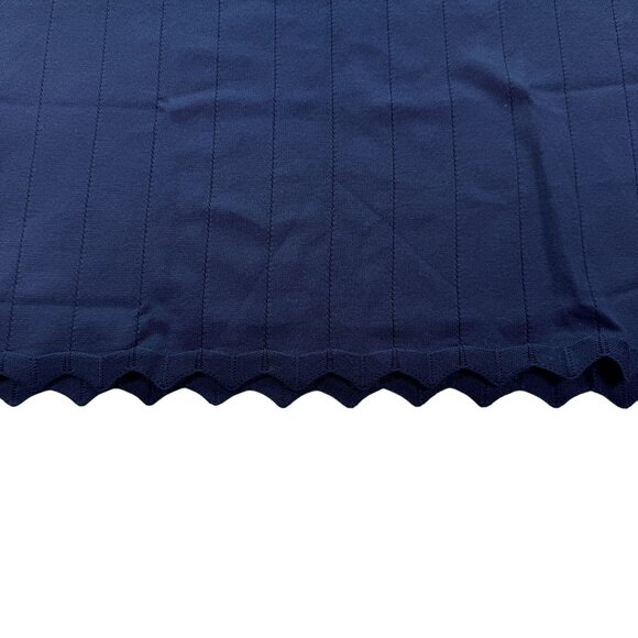 Cyrus Pointelle Scallop Trim Mock Neck Navy Tank Large NWT - Picture 3 of 11